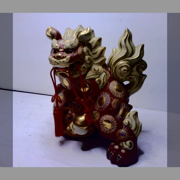 久谷焼　玉乗り獅子　縁起物　オブジェ　
